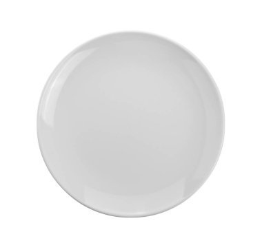 beyaz arkaplanda izole seramik beyaz plaka