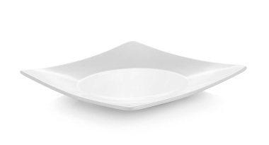 Beyaz tabak beyaz arka plan üzerinde