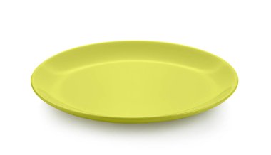 Beyaz arka plan üzerinde izole seramik yeşil plaka