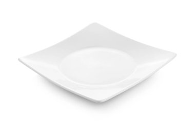 Beyaz tabak beyaz arka plan üzerinde