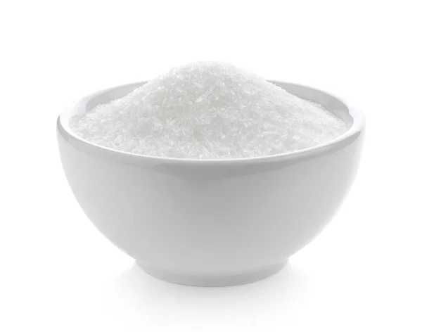 Monosodium Glutamate Bowl White Background — Stock Photo, Image