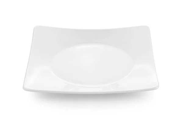 白い背景に分離された空の皿 — ストック写真