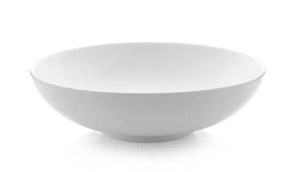 Empty White Bowl White Background — Stock Photo, Image