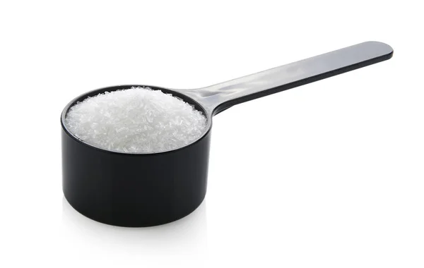 바탕에 숟가락에 Monosodium 조미료 — 스톡 사진