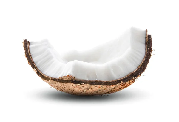 Coconut Pieces Isolated White Background — Stock Photo, Image