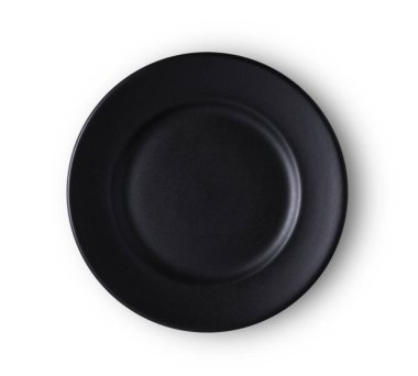 bllack seramik tabak beyaz arka plan üzerinde izole