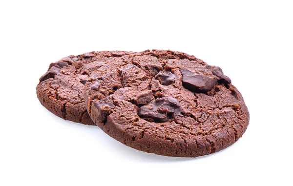 Galletas Blandas Chocolate Negro Aisladas Sobre Fondo Blanco — Foto de Stock