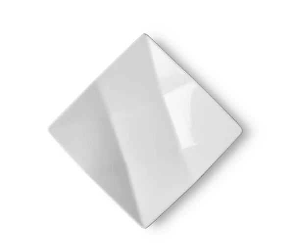 Empty White Ceramic Plate White Background — Stock Photo, Image