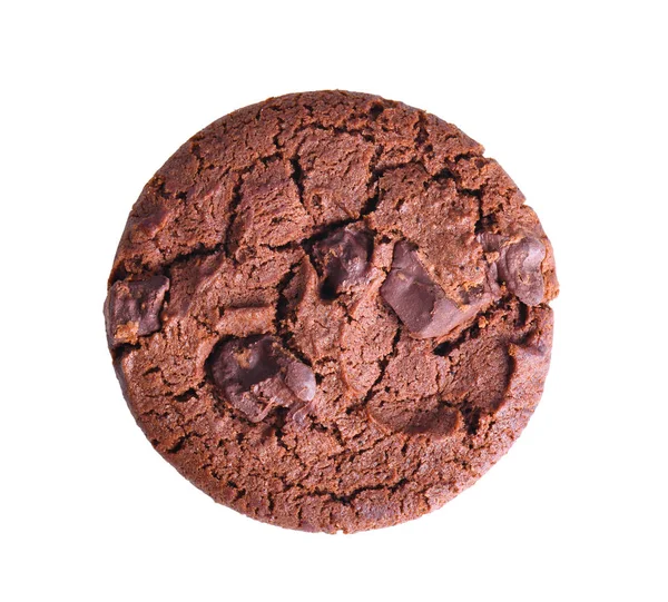 Biscuits Mous Chocolat Noir Isolés Sur Fond Blanc — Photo