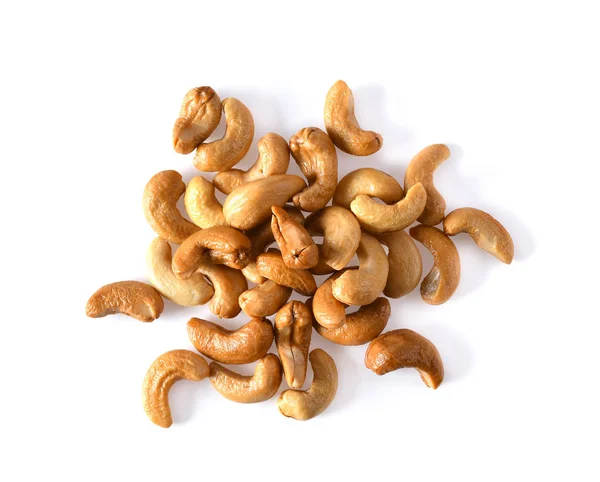 Roasted Cashews Isolated White Background — Stock Photo, Image