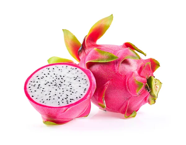 Dragon Fruit Geïsoleerd Witte Achtergrond — Stockfoto