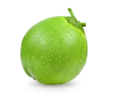 su damlası yeşil hindistan cevizi beyaz arkaplanda izole