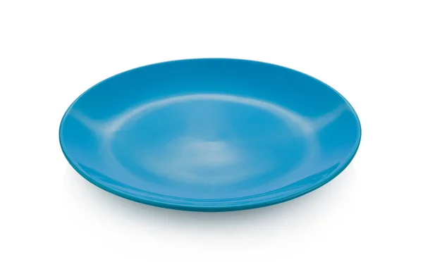 Blue Plate White Background — Stock Photo, Image