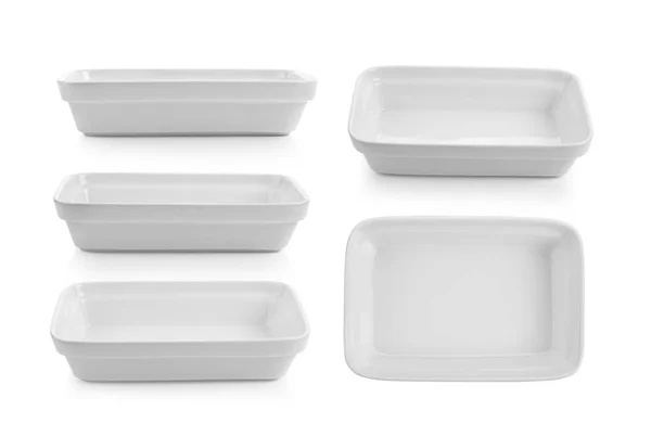 Набор Керамической Плиты Белом Фоне — стоковое фото