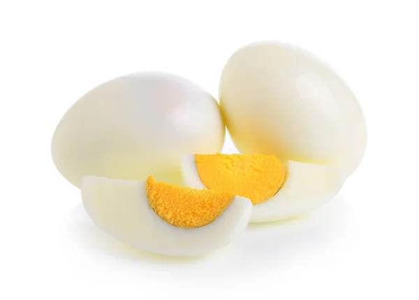 Вареное Яйцо Белом Фоне — стоковое фото