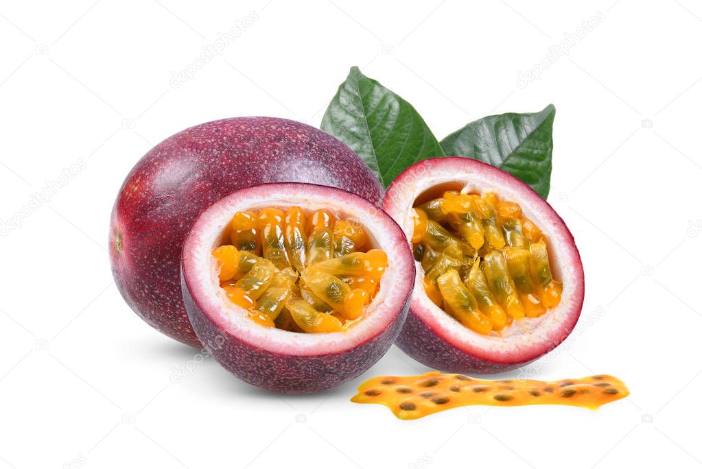 passion fruits isolated on white background