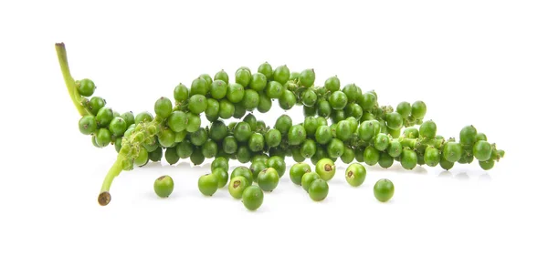 Fresh Green Peppercorns Isolated White Background — Stock Photo, Image