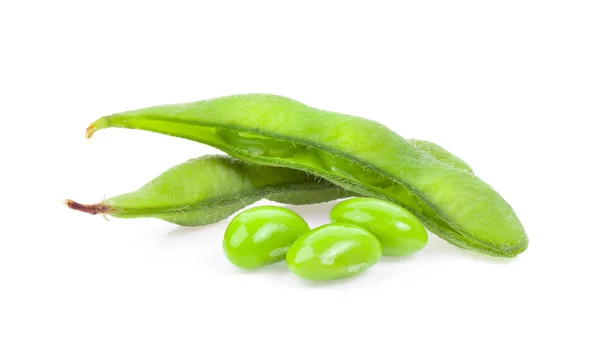 白い背景に分離された枝豆グリーン — ストック写真