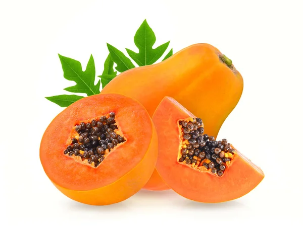 Papaya White Background — Stock Photo, Image