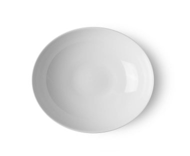 üstten görünüm beyaz tabak beyaz arka plan üzerinde