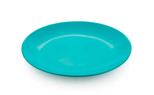 Green plate on white background — Stock Photo, Image