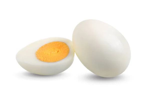 Вареное яйцо на белом фоне — стоковое фото