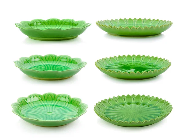 Beyaz arka plan üzerinde Vintage seramik tabak