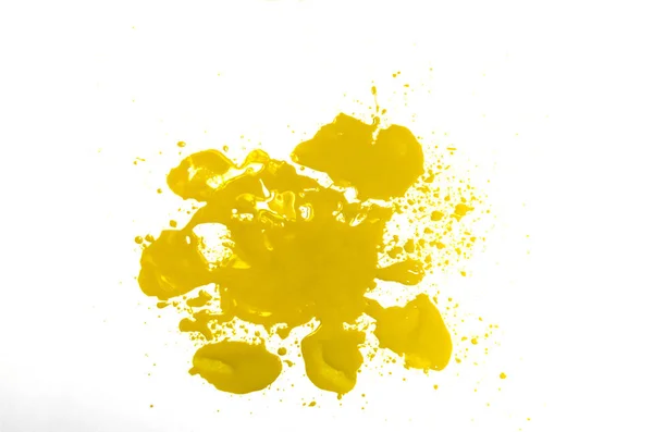 Абстрактный Фон Желтая Акриловая Краска Белом Фоне — стоковое фото