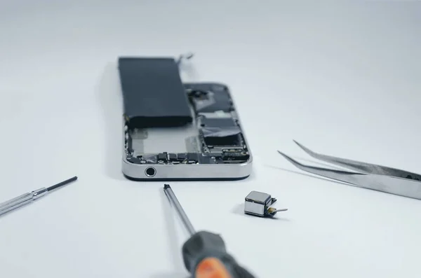 Telefoonmoederbord Reparatie Het Moederbord Voor Smartphone Het Lab Door Professionele — Stockfoto