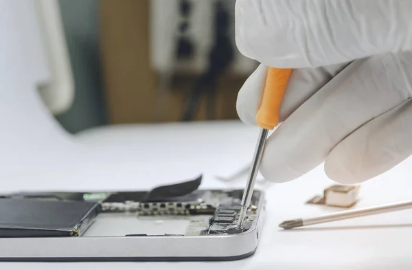 Telefoonmoederbord Reparatie Het Moederbord Voor Smartphone Het Lab Door Professionele — Stockfoto