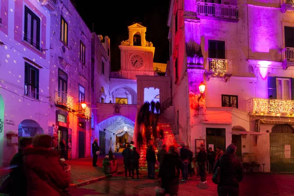 Night Atrani Colors Christmas — Stock Photo, Image