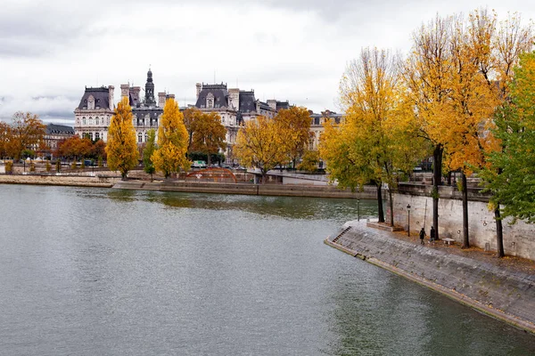 Regen Durch Die Straßen Von Paris Ile Notre Dame — Stockfoto