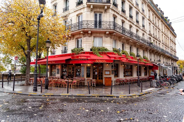 Regen Durch Die Straßen Von Paris Ile Notre Dame — Stockfoto