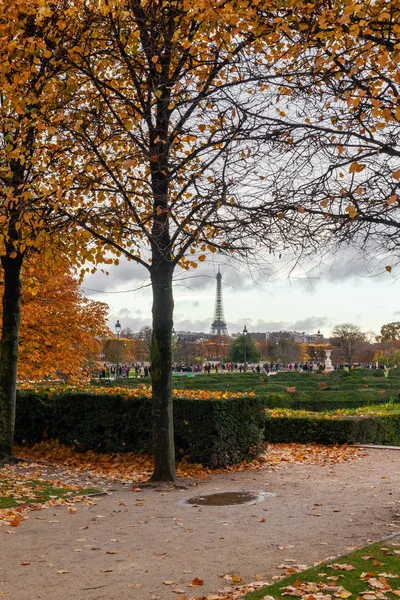 Під Дощем Ходьба Вулицях Парижа Jardin Des Tuleries — стокове фото