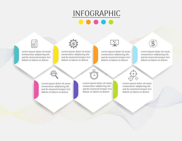 Design Business Template Passos Elemento Gráfico Infográfico Com Data Local — Vetor de Stock
