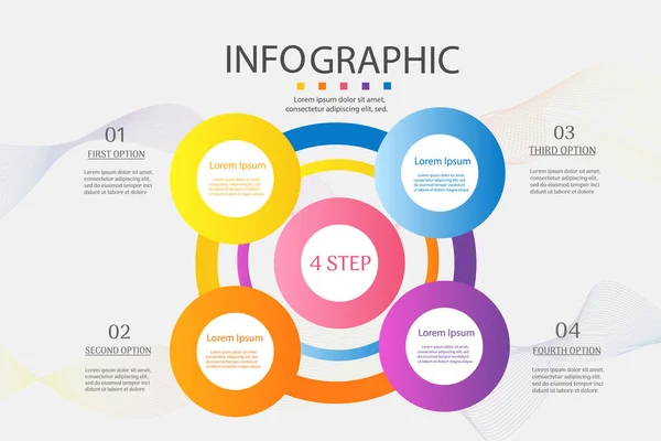 Design Modelo Negócio Opções Passos Elemento Gráfico Infográfico Com Data — Vetor de Stock