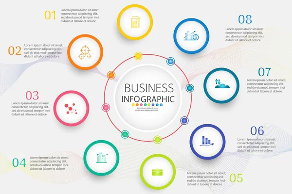 Design Business Template Optionen Oder Schritte Infografik Diagramm Element Mit — Stockvektor