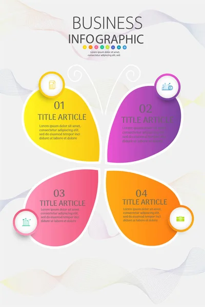 Design Business Template Optionen Oder Schritte Infografik Diagramm Element Mit — Stockvektor