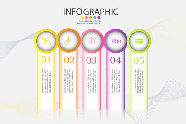 Design Business Template Opções Passos Elemento Gráfico Infográfico Com Data — Vetor de Stock