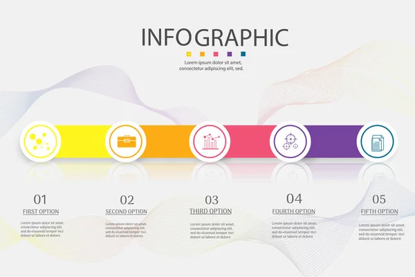 Design Business Template Opções Passos Elemento Gráfico Infográfico Com Data — Vetor de Stock
