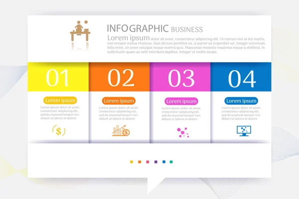 Design Business Template Options Steps Infographic Chart Element Place Date — Stock Vector