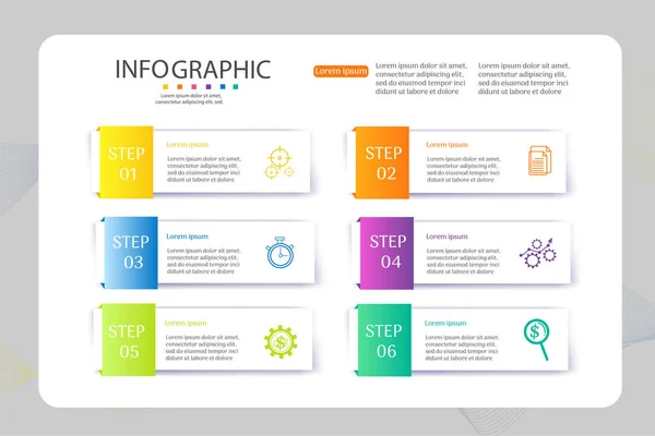 Design Business Template Opzioni Passi Elemento Grafico Infografico Con Data — Vettoriale Stock