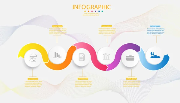 Szablon Biznesowy Projekt Opcje Lub Kroki Infografika Element Wykresu Datą — Wektor stockowy