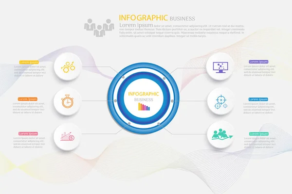 Design Modelo Negócio Opções Passos Elemento Gráfico Infográfico Com Data —  Vetores de Stock