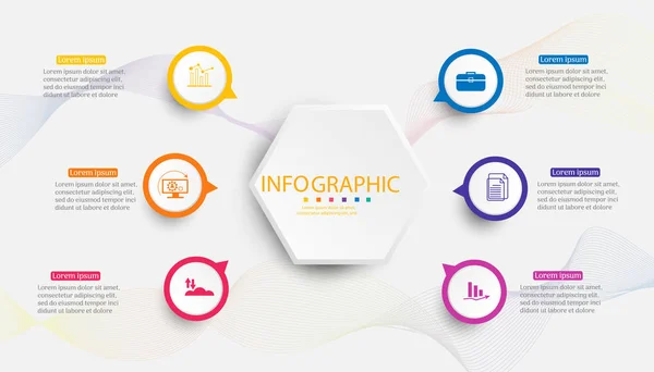 Design Business Template Options Steps Infographic Chart Element Place Date — Stock Vector