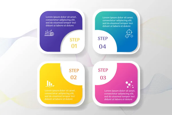 Diseño Plantilla Negocio Opciones Pasos Elemento Gráfico Infográfico Con Fecha — Archivo Imágenes Vectoriales