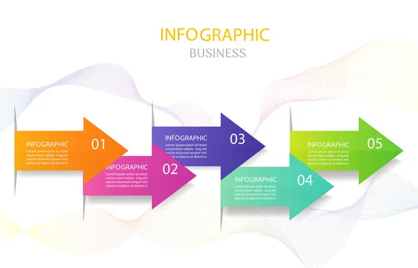 Modèle Entreprise Conception Options Étapes Élément Graphique Infographique Avec Date — Image vectorielle