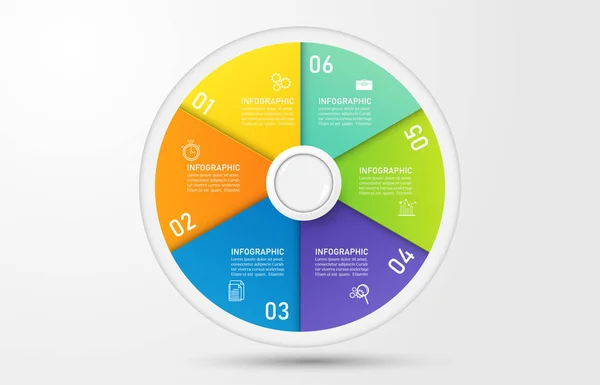 Tasarım Iş şablonu 6 seçenekleri veya adımlar İnfografik grafik öğesi sunumlar için yer tarihi ile, Creative Marketing simgeler kavramı için istatistik Infographic, vektör eps10.