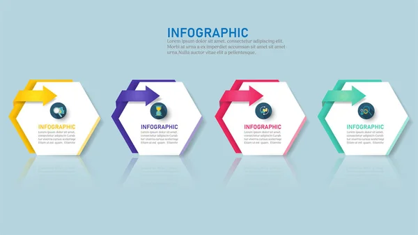 Design Business Template Optionen Oder Schritte Infografik Diagramm Element Mit — Stockvektor