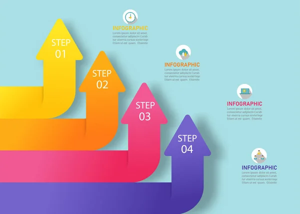 Diseño Plantilla Negocio Opciones Pasos Elemento Gráfico Infográfico Con Fecha — Vector de stock